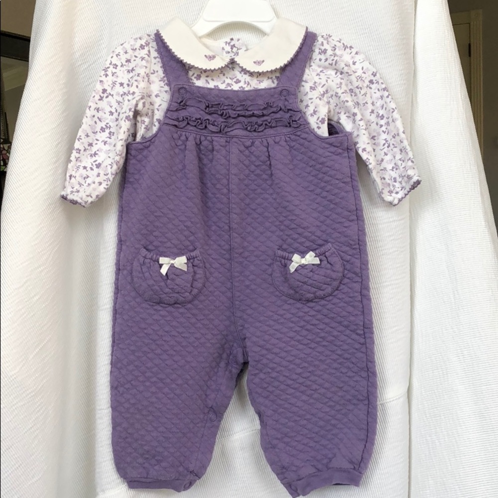 Quilted 2 piece Overalls and Onesie